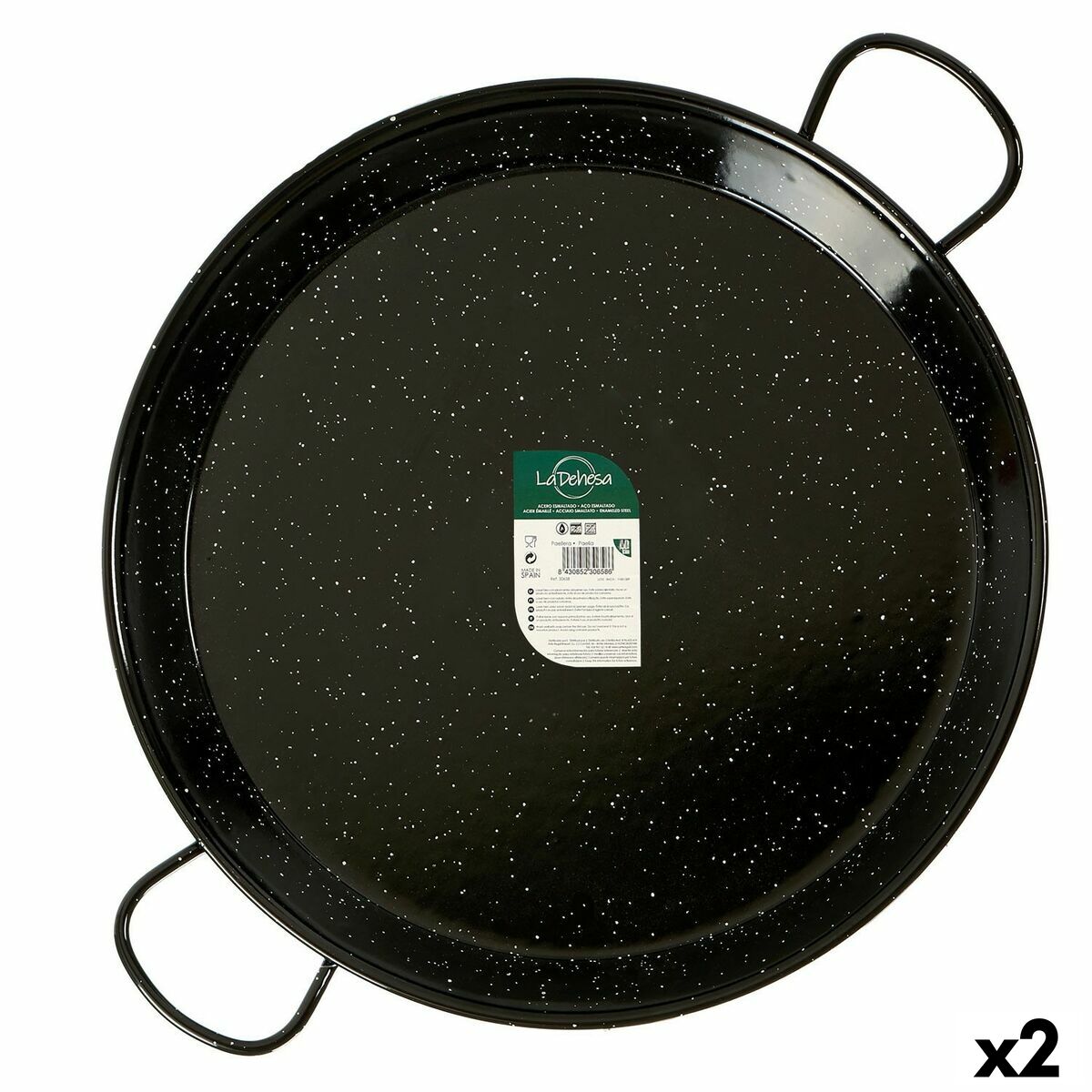 Padella La Dehesa Nero Acciaio Smaltato Ø 70 Cm 86 X 6 X 70 Cm (2 Unità)
