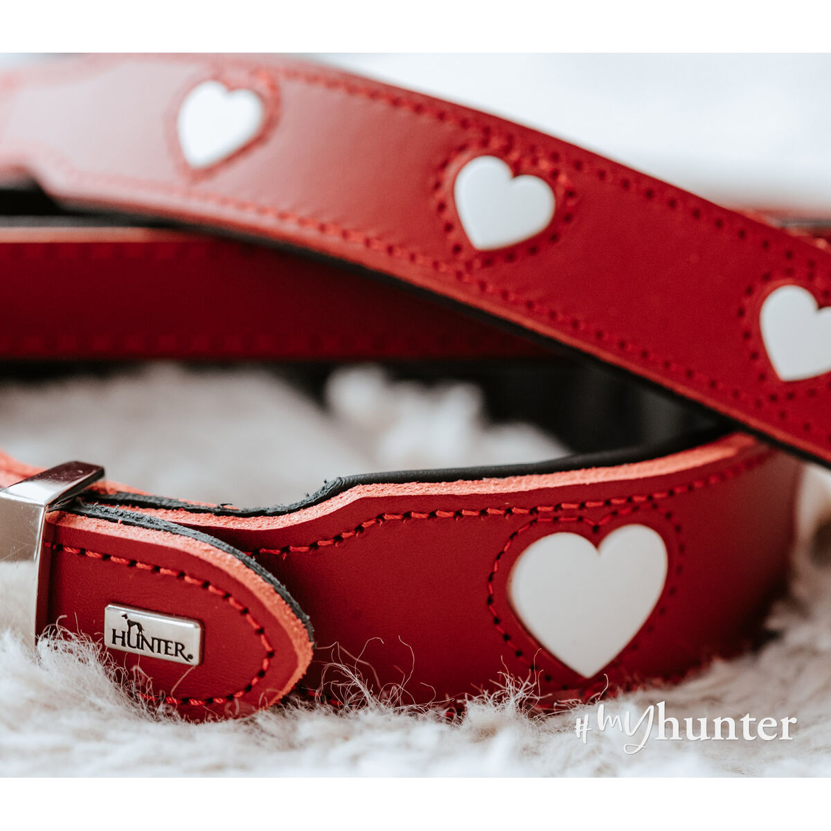 Collare Per Cani Hunter Love S/m 35-40 Cm Rojo/blanco - Image 3