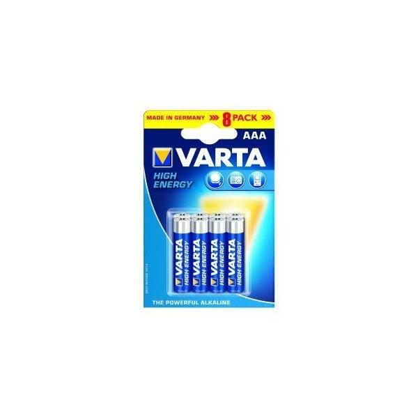 Varta 1x8 High Energy Aaa Lr 03, Batteria Usa E Getta, Aaa, Alcalina, 1,5 V, 8 Pezzo(i), Blu