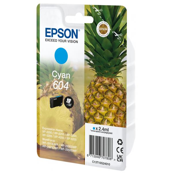 Epson 604 - 2,4 Ml - Ciano - Originale - Blister Con Segnale Di Allarme Rf/acustico