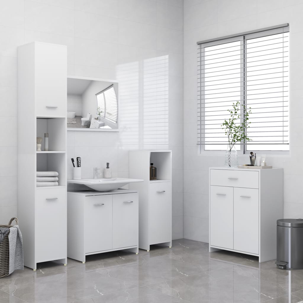 Set Mobili Da Bagno 4 Pz Bianco