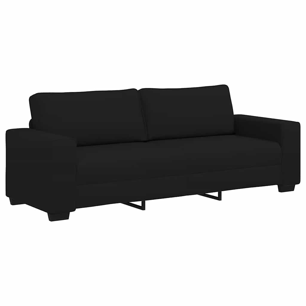 Set Di Divani 2 Pz Con Cuscini Nero In Tessuto - Image 4