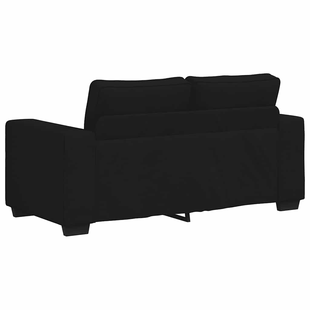 Set Di Divani 2 Pz Con Cuscini Nero In Tessuto - Image 5