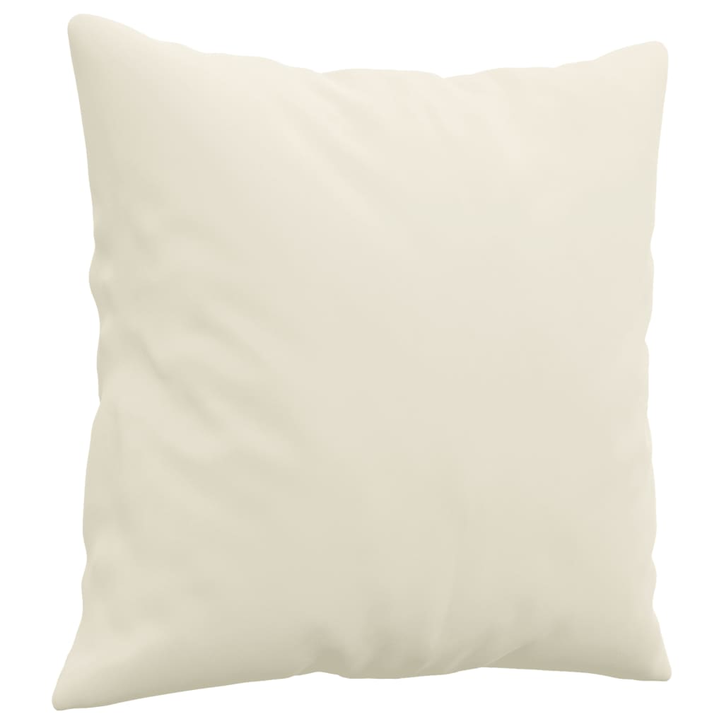 Divano A 2 Posti Con Cuscini Crema 140 Cm In Velluto - Image 5