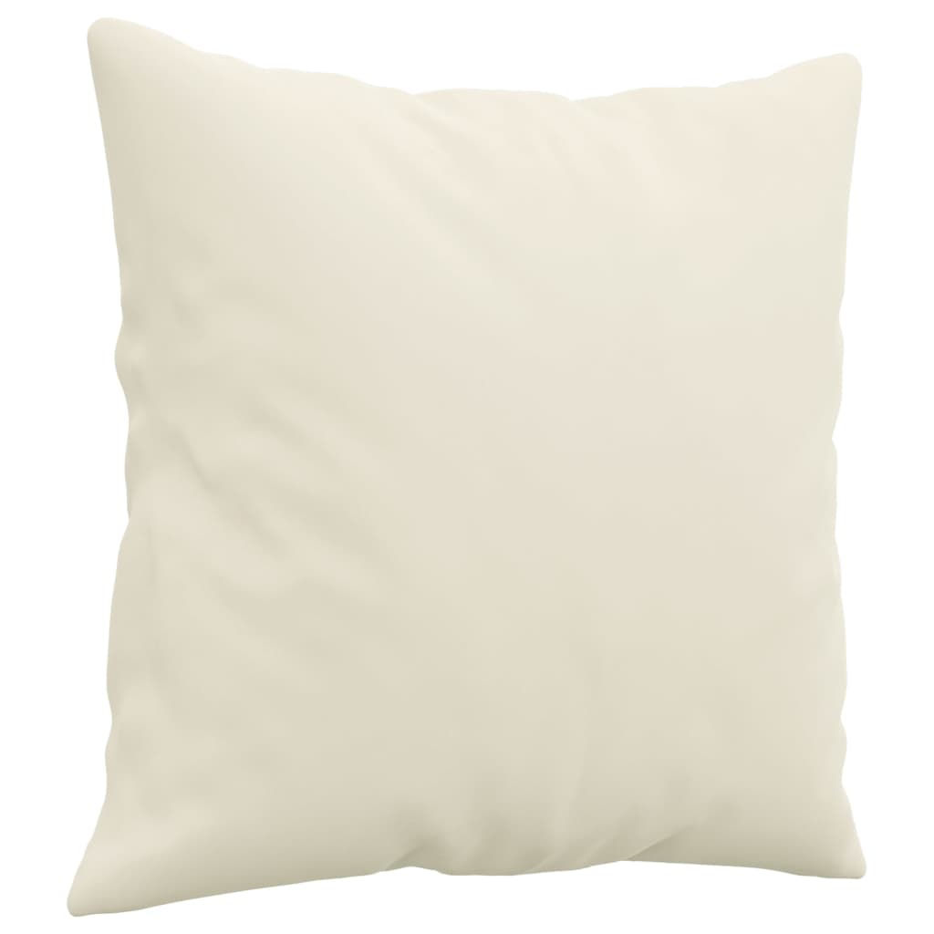 Divano A 2 Posti Con Cuscini Crema 120 Cm In Velluto - Image 5