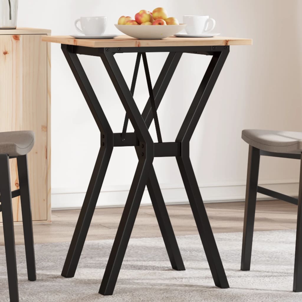 Tavolo Da Pranzo Telaio A Y 50x50x75 Cm Legno Pino E Acciaio