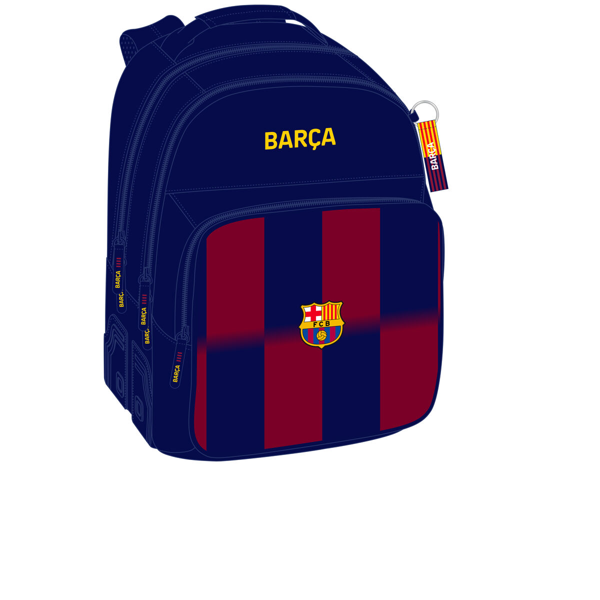 Zaino Scuola F.c. Barcelona Azzurro Rosso Granato 32 X 42 X 15 cm