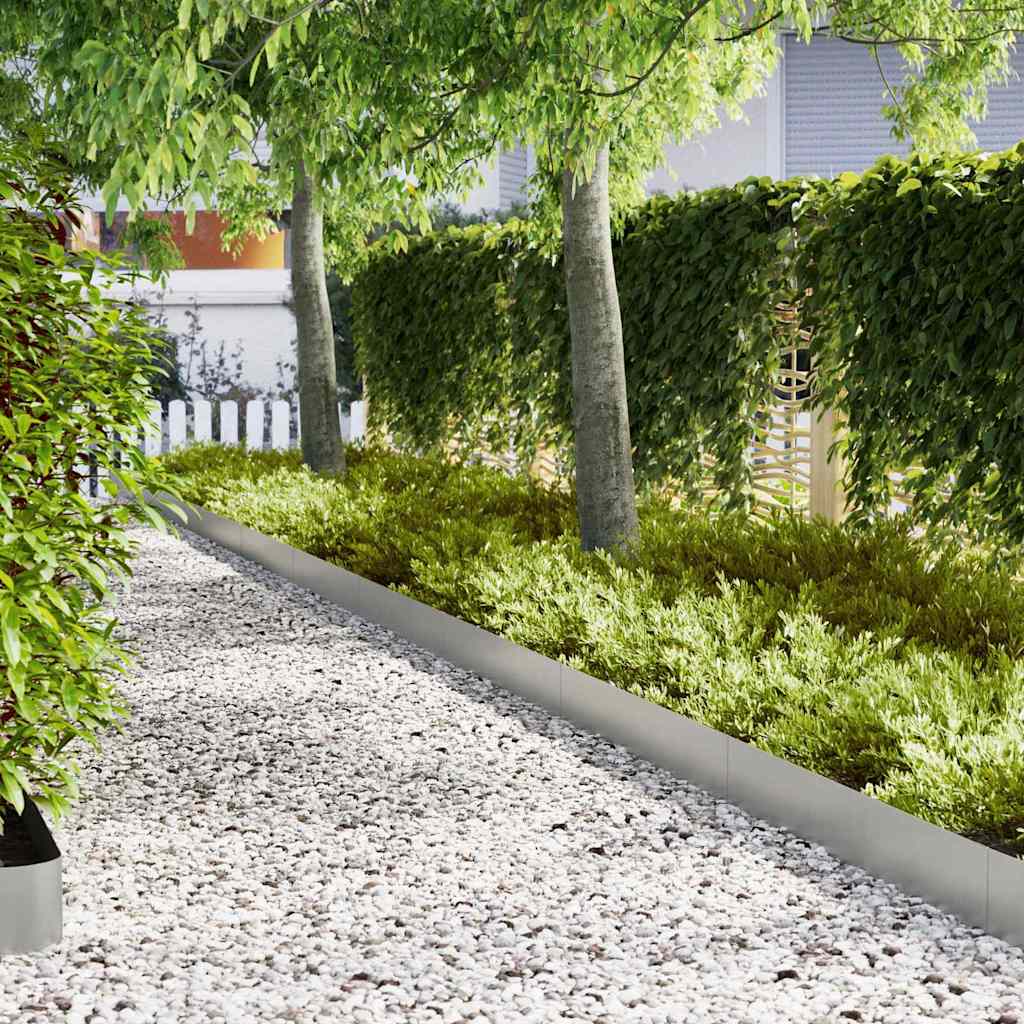 Bordura Per Prato 50 Pcs Argento 100 X 0.05 X 20 cm