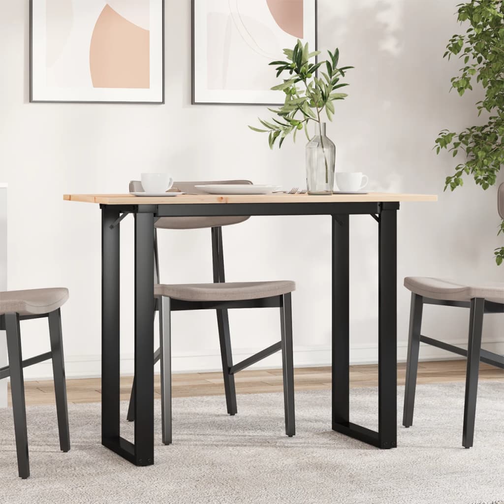 Tavolo Da Pranzo Telaio A O 100x50x75 Cm Legno Pino E Acciaio