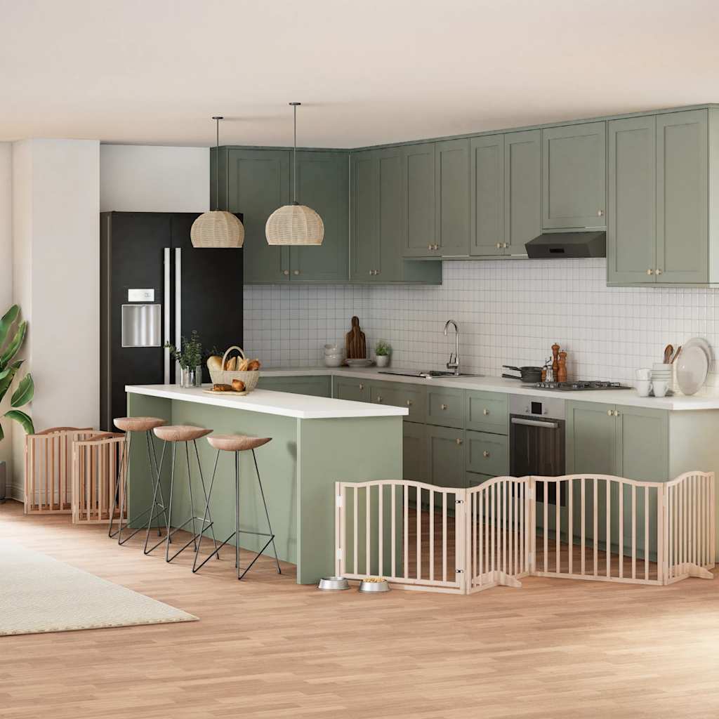 Cancello Per Cani Porta Pieghevole 10 Pannelli 800 Cm In Pioppo