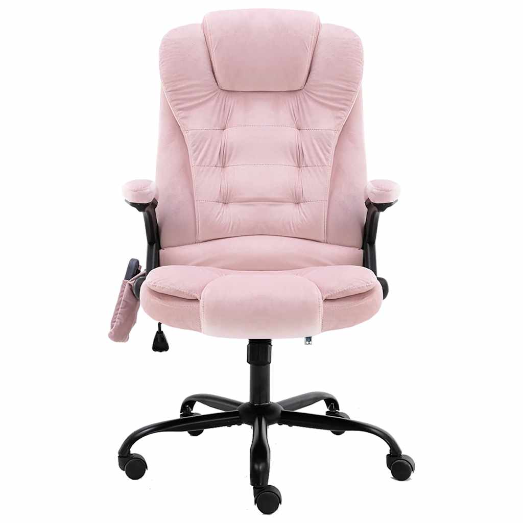 Sedia Da Ufficio Massaggiante Rosa In Velluto