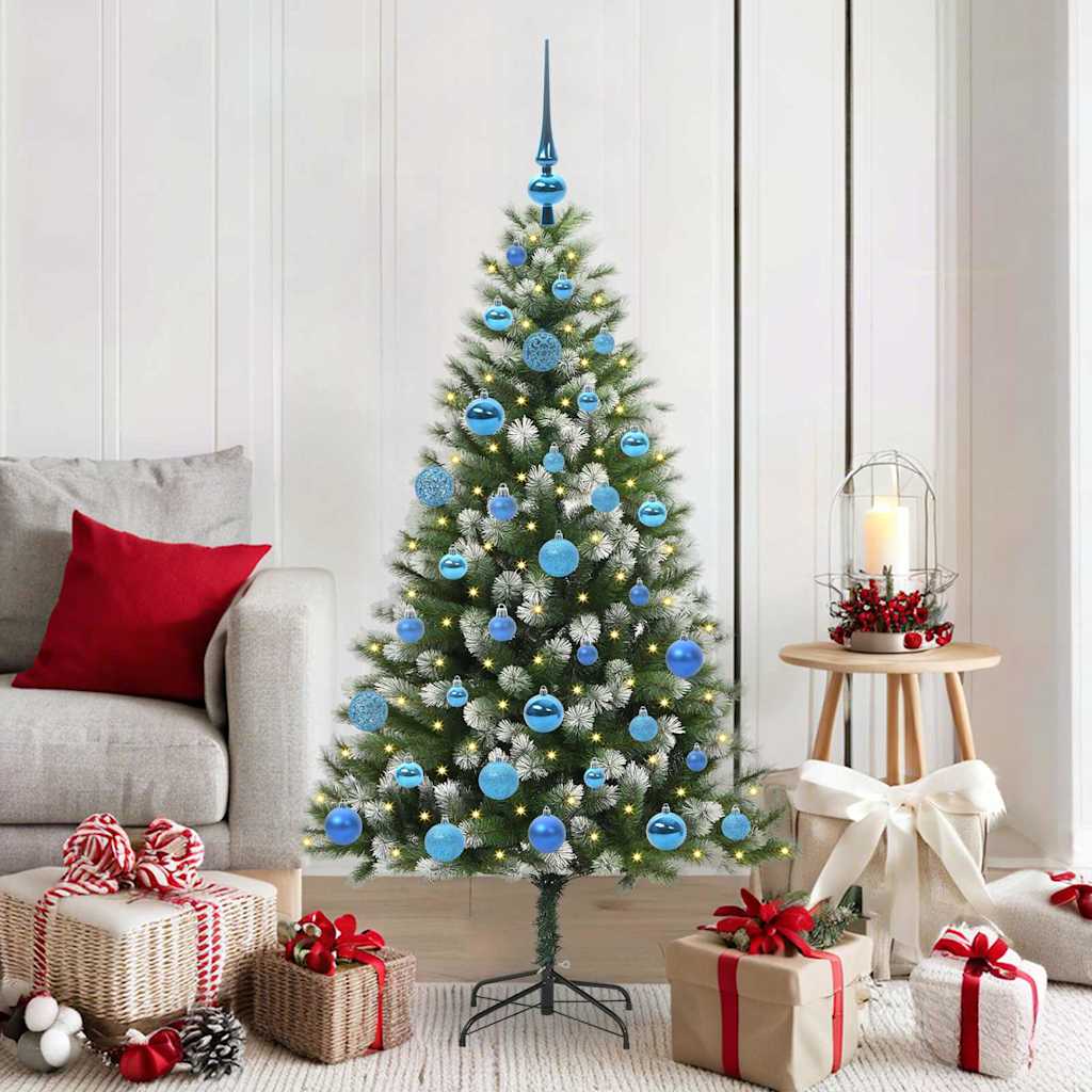 Albero Di Natale Artificiale A Cerniera Con Neve Fioccata