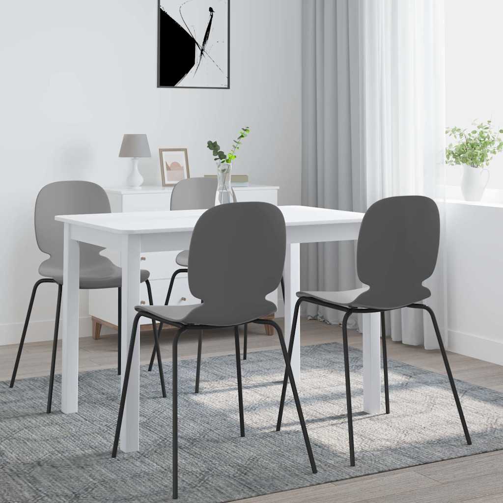 Tavolo Da Pranzo Bianco 114x71x75cm In Legno Massello Di Hevea