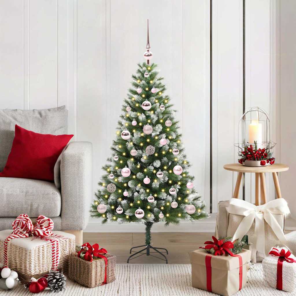 Albero Di Natale Artificiale A Cerniera Con Neve Fioccata