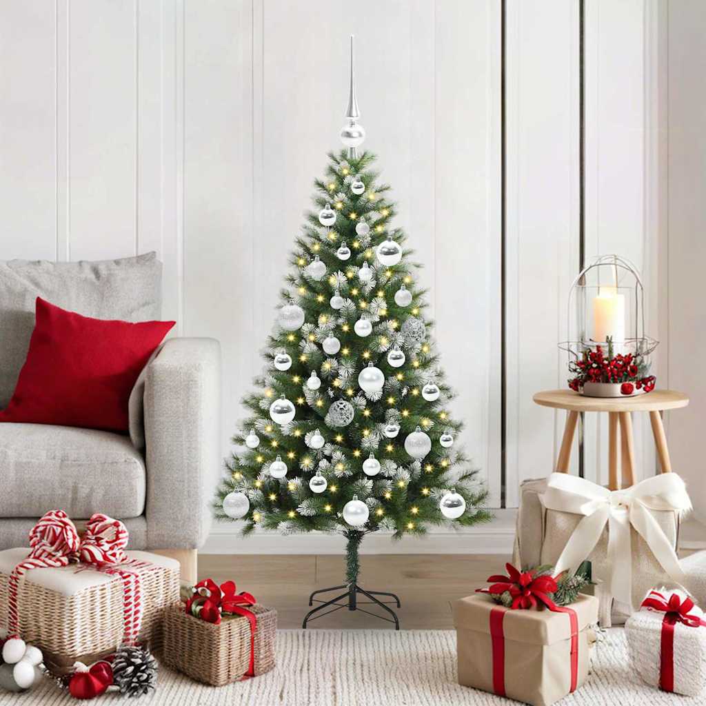 Albero Di Natale Artificiale A Cerniera Con Neve Fioccata