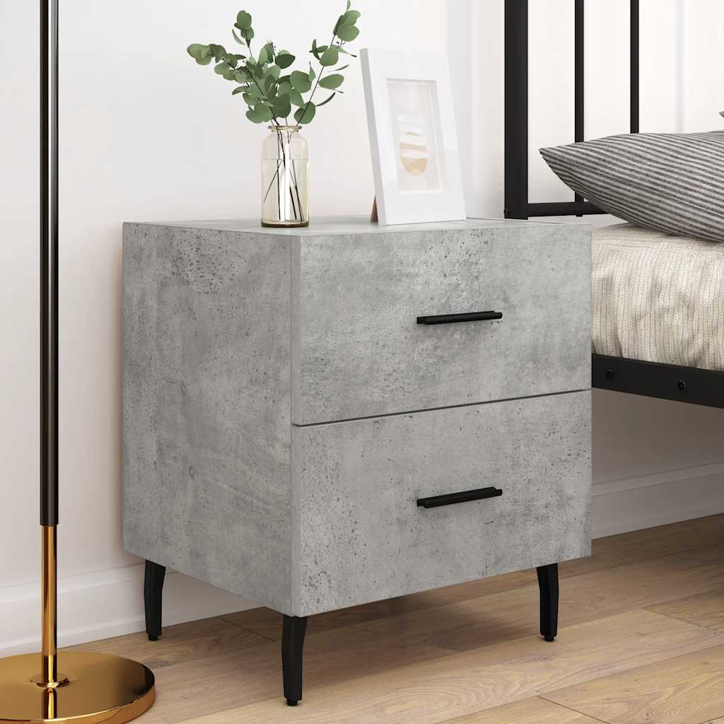 Comodini 2 Pz Grigio Cemento 40x35x47,5 Cm In Legno Multistrato - Image 3
