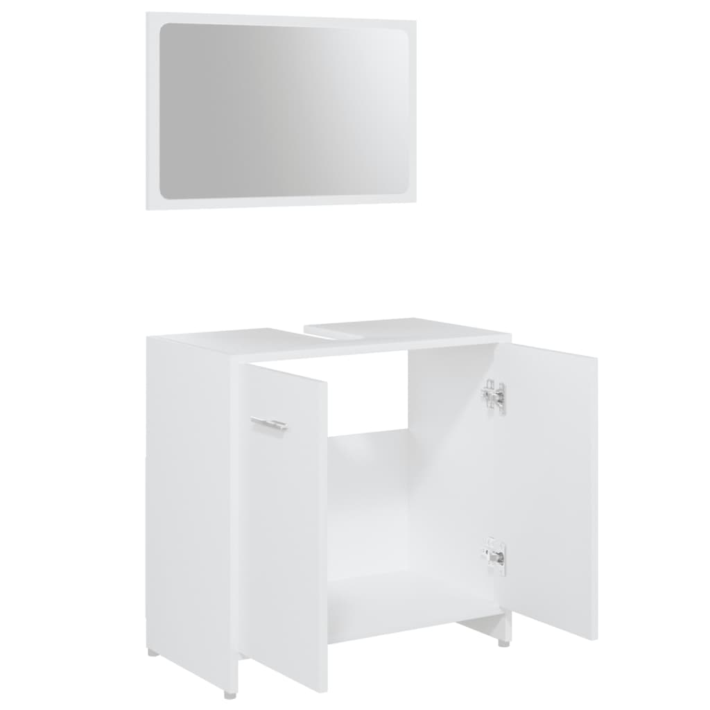 Set Mobili Da Bagno 4 Pz Bianco In Legno Multistrato - Image 4