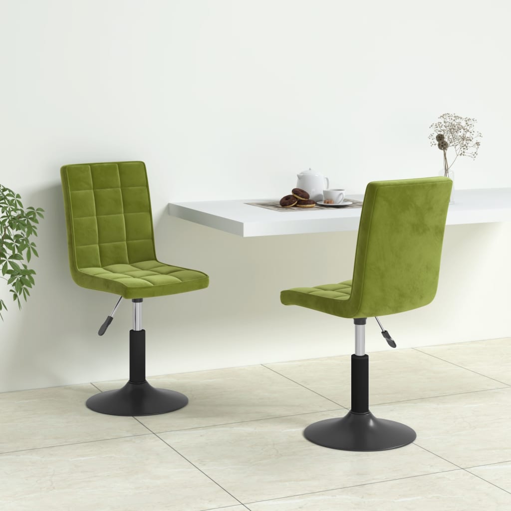 Sedie Da Pranzo Girevoli 2 Pz Verde Chiaro In Velluto