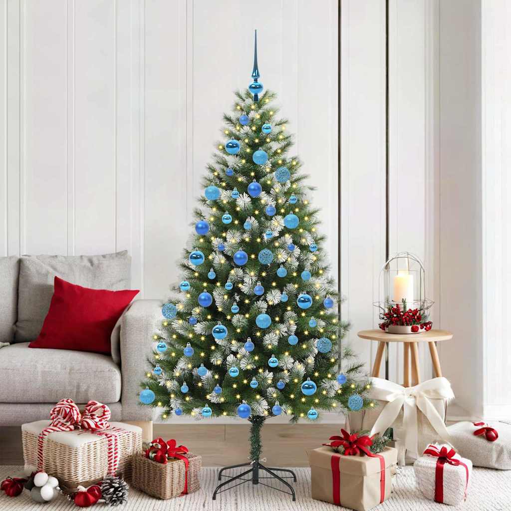 Albero Di Natale Artificiale A Cerniera Con Neve Fioccata
