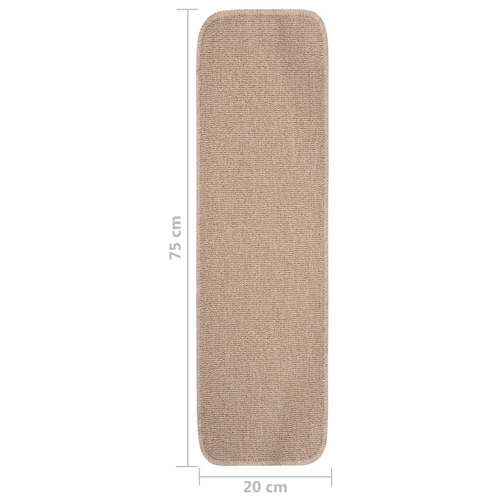 Tappetini Scale Antiscivolo 15 Pz 75x20 Cm Beige Rettangolari - Image 5