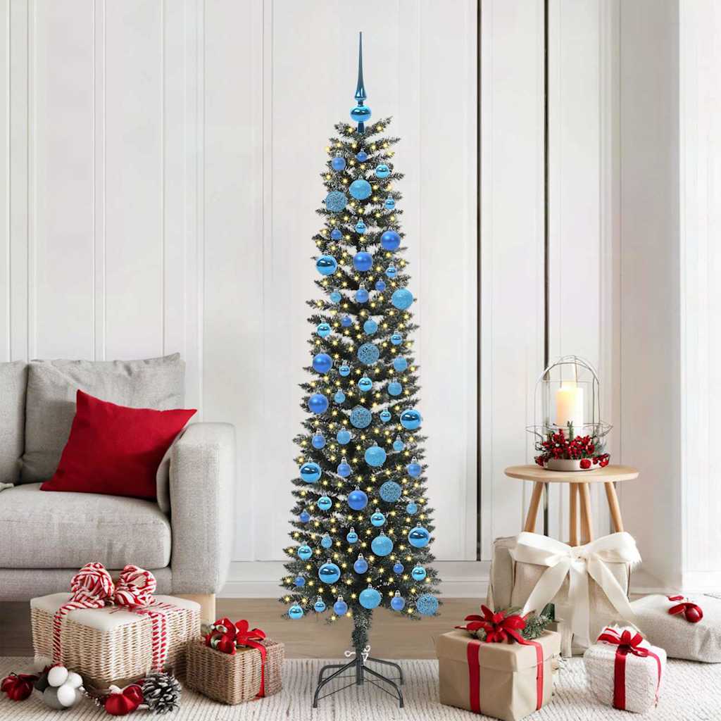 Albero Di Natale Artificiale Con 300 Led Verde 180 cm