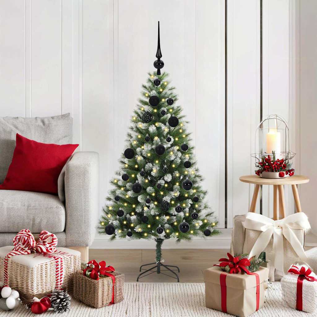 Albero Di Natale Artificiale A Cerniera Con Neve Fioccata