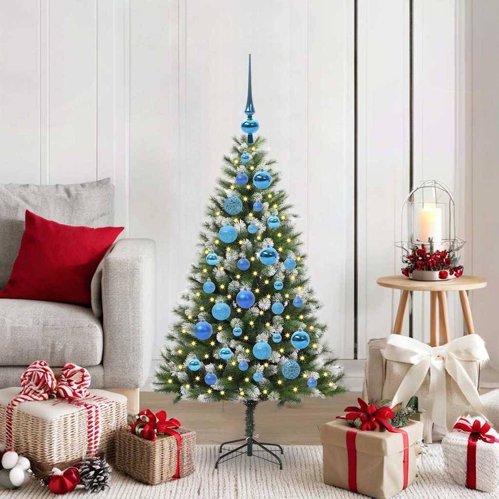 Albero Di Natale Artificiale A Cerniera Con Neve Fioccata