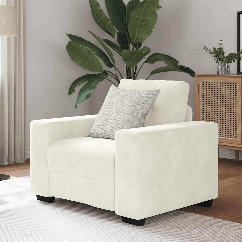 Divano Sedia Crema 60 Cm Velluto