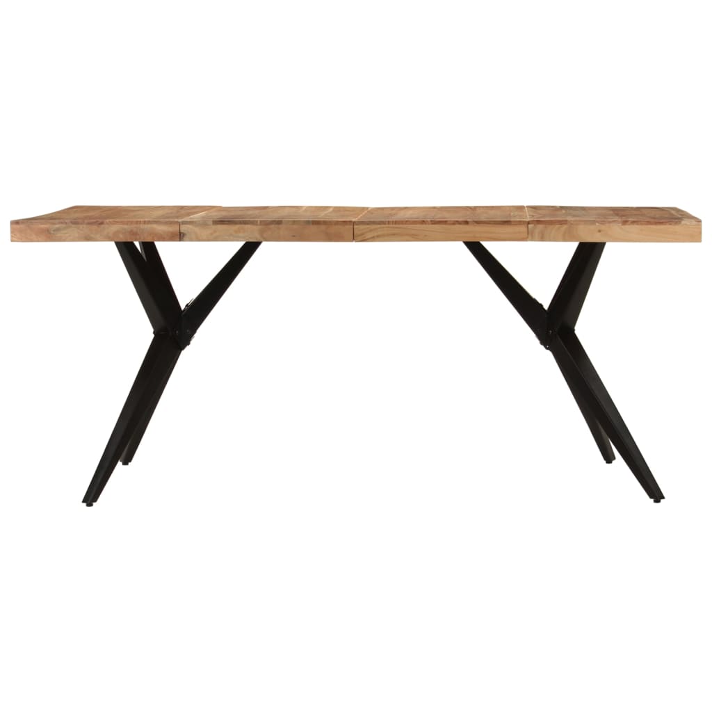 Tavolo Da Pranzo Nero 180x90x77 Cm In Legno Massello D'acacia