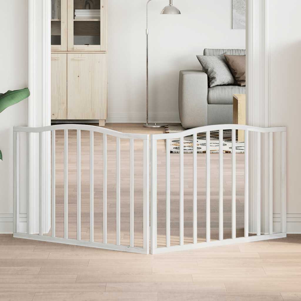 Cancello Per Cani Pieghevole 2 Pannelli Bianco 160 Cm Pioppo