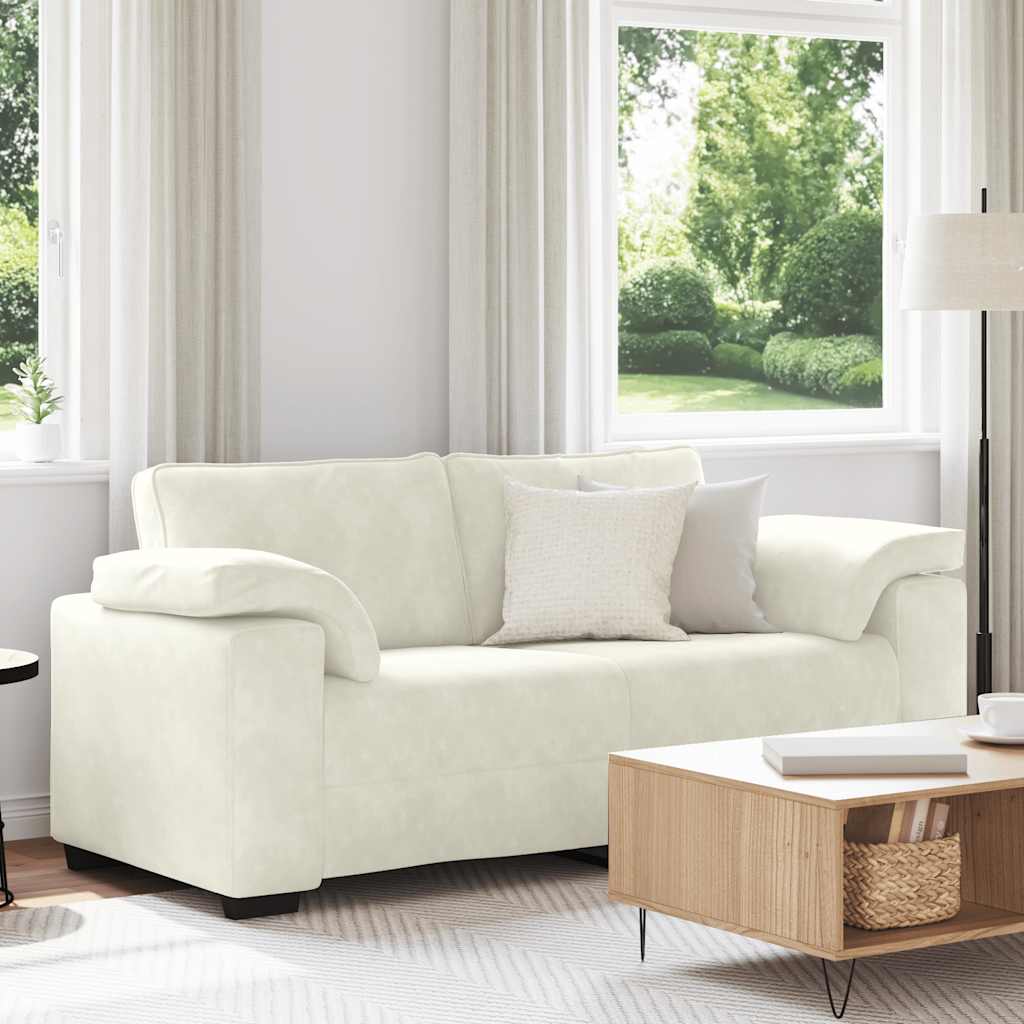 Divano Divanetto Crema 140 Cm In Velluto