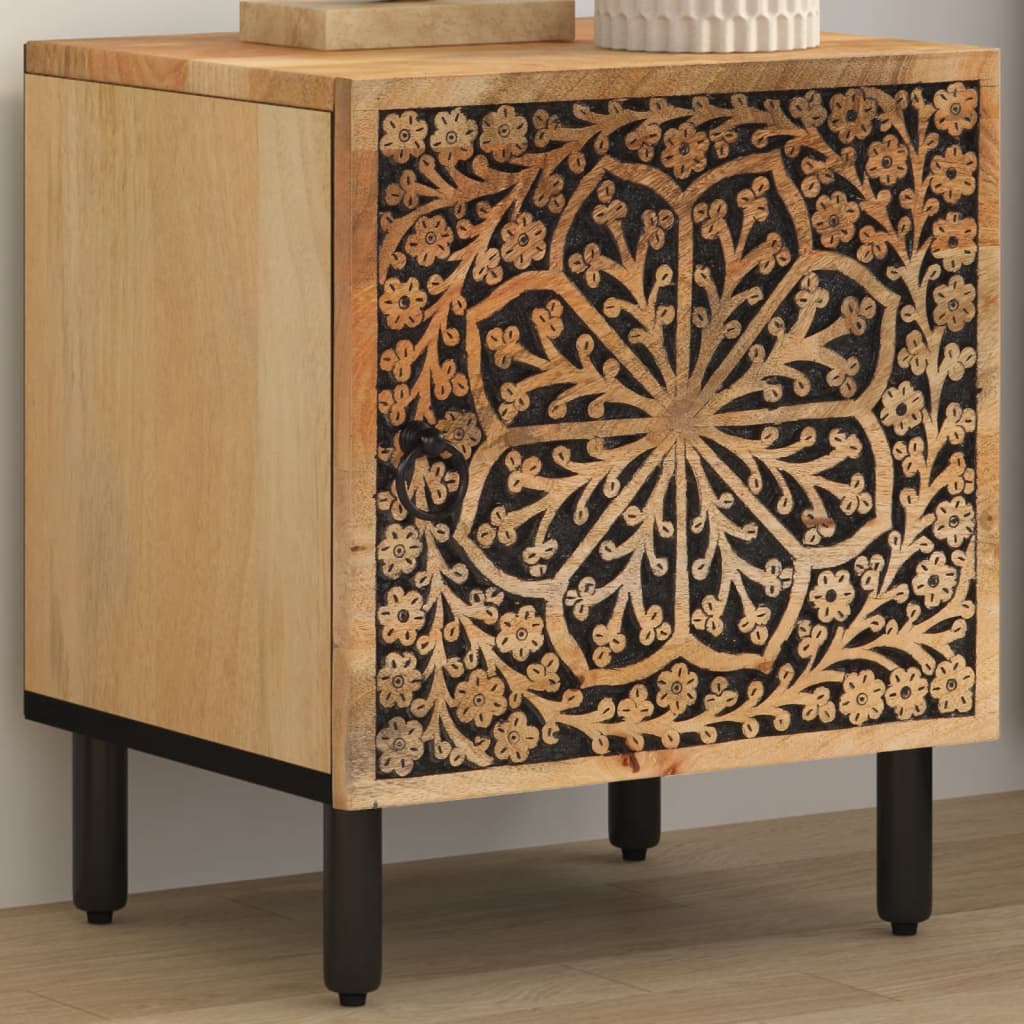 Comodino 40x33x46 Cm In Legno Massello Di Mango