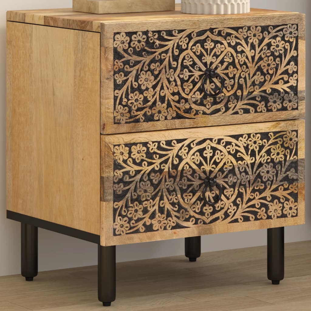 Comodino 40x33x46 Cm In Legno Massello Di Mango