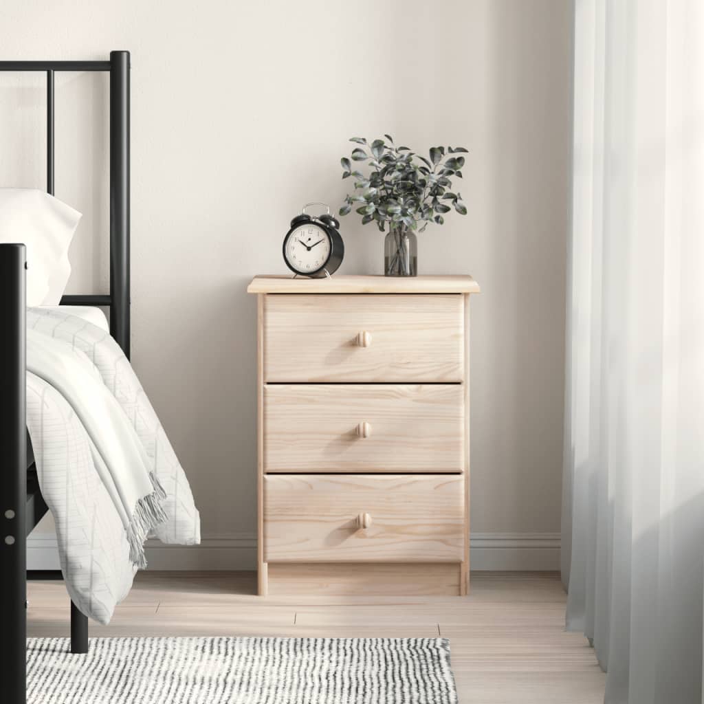 Comodino Alta 41x35x55,5 Cm In Legno Massello Di Pino
