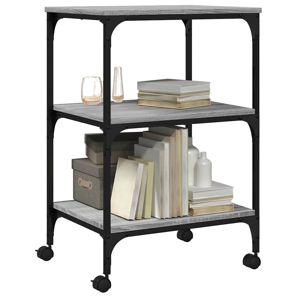 Supporto Stampante 3 Piani Grigio Sonoma 50x41x75 Multistrato - Image 4