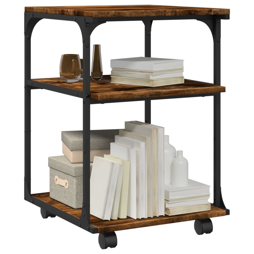 Supporto Stampante 3 Livelli Rovere Fumo 43x48x64cm Multistrato - Image 4