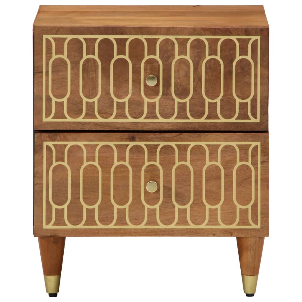 Comodini 2pz 40x33x46 Cm In Legno Massello Di Mango