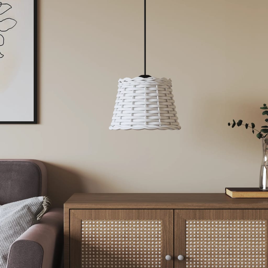 Paralume Da Soffitto Bianco Ø20x15 Cm In Vimini
