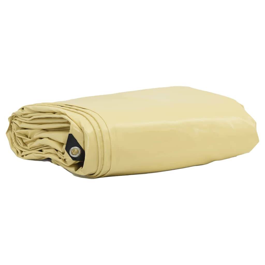 Telo 650g / M² Beige 1,5 X 6 M Tela Con Rivestimento In Pvc