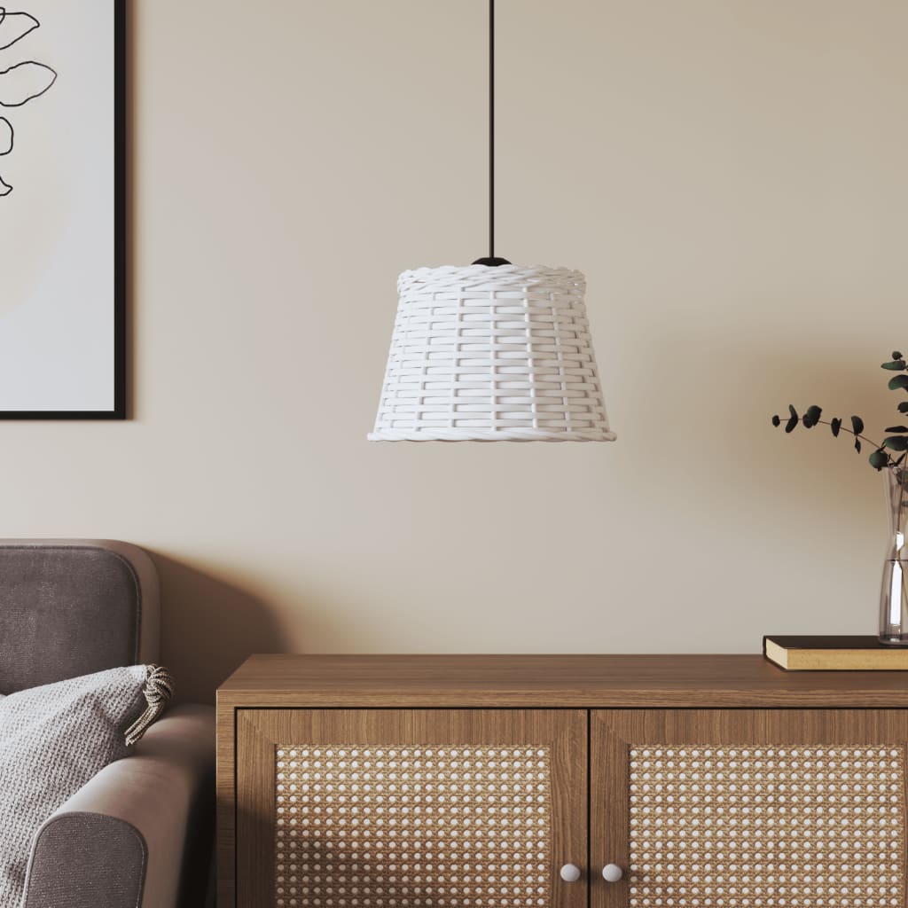 Paralume Da Soffitto Bianco Ø25x17 Cm In Vimini
