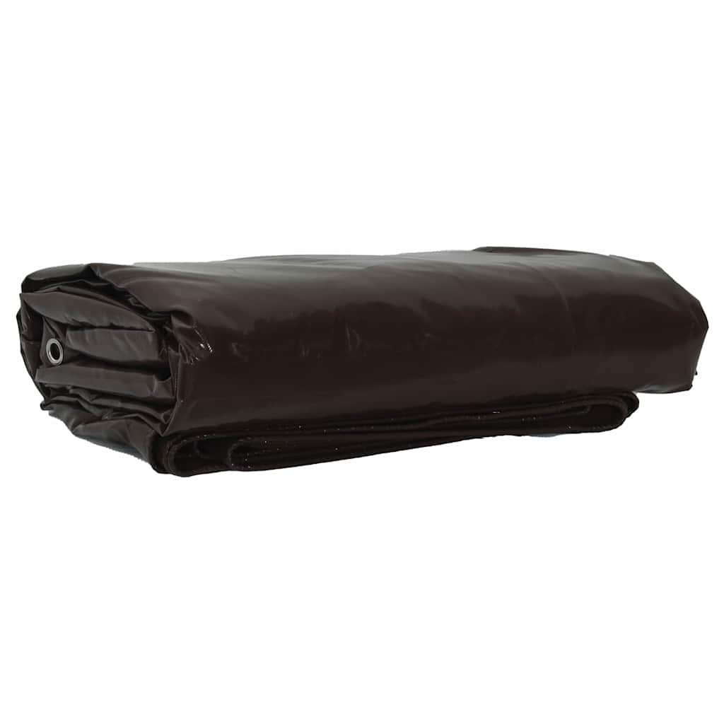 Telo 650g / M² Marrone 3 X 5 M Tela Con Rivestimento In Pvc