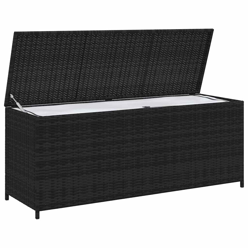 Baule Da Giardino Nero 150x50x60 Cm In Polyrattan - Image 3