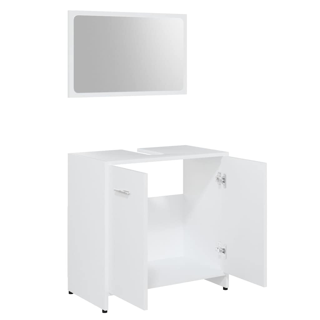 Set Mobili Da Bagno Bianco In Legno Multistrato - Image 3