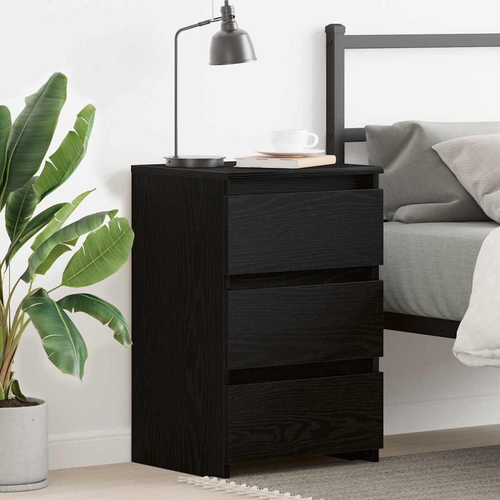 Armadio Da Notte Con Cassetto Rovere Nero 40 X 35 X 62.5 cm