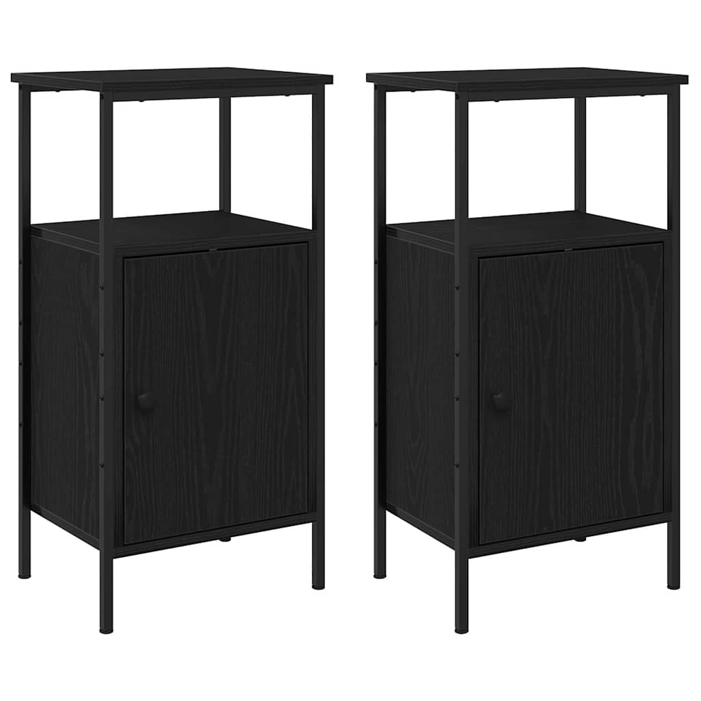 Armadio Da Notte 2 Pcs Rovere Nero 41 X 31 X 80 cm - Image 6