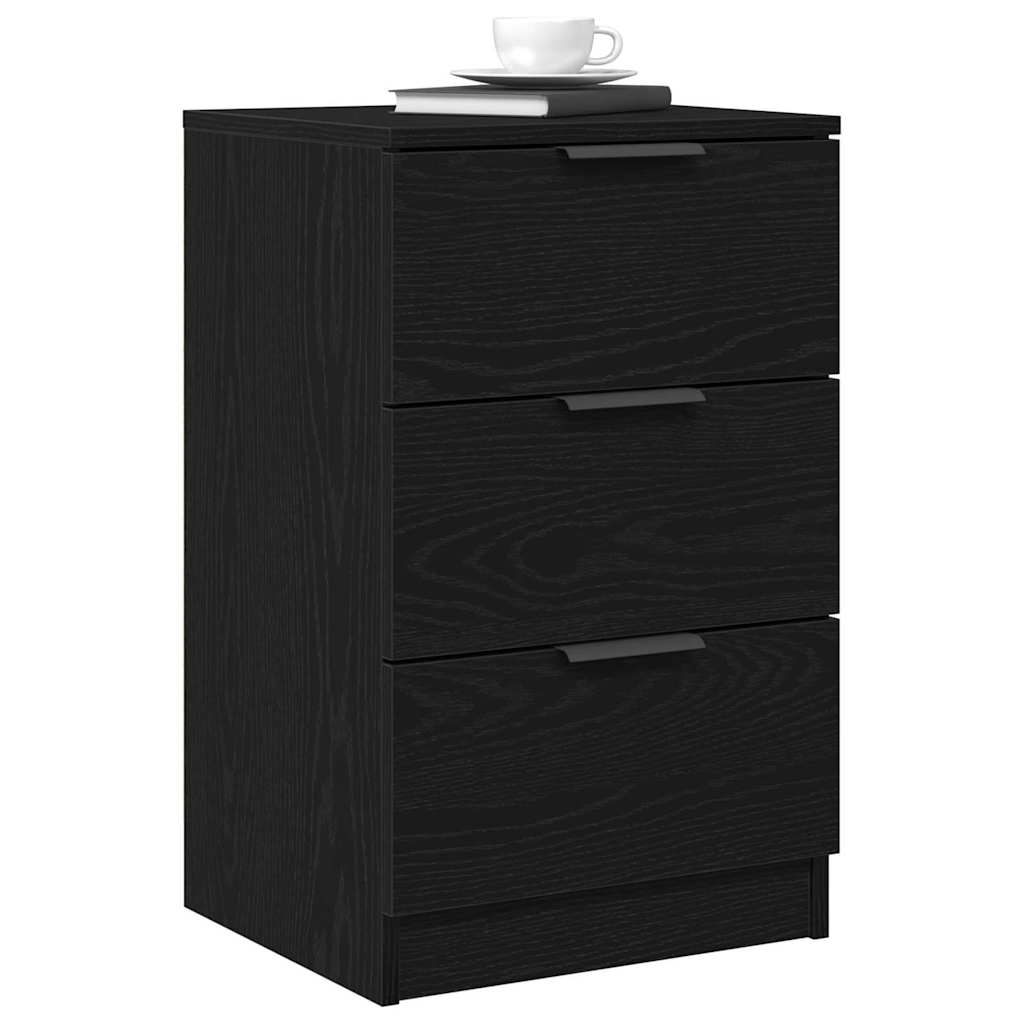 Armadio Da Notte Con Cassetto 2 Pcs Rovere Nero 40 X 65 X 65 cm - Image 3