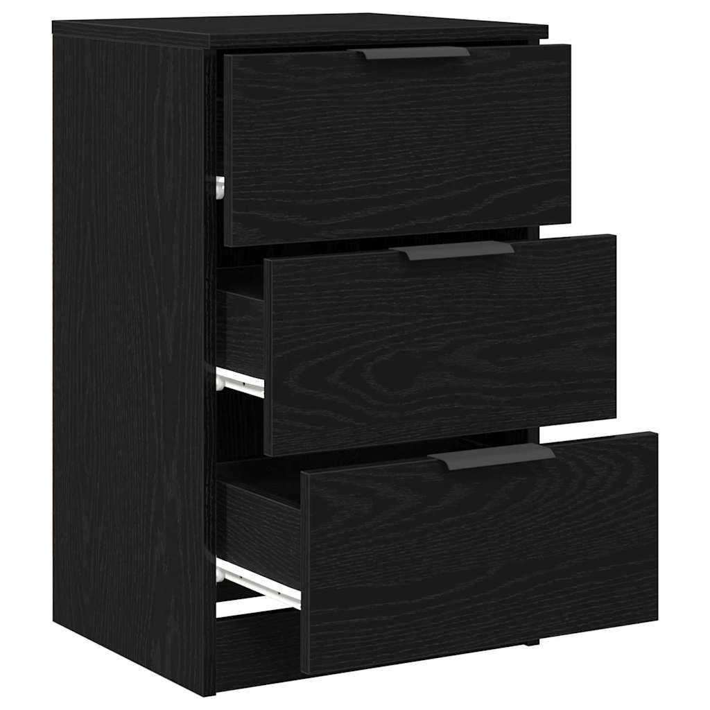 Armadio Da Notte Con Cassetto 2 Pcs Rovere Nero 40 X 65 X 65 cm - Image 5