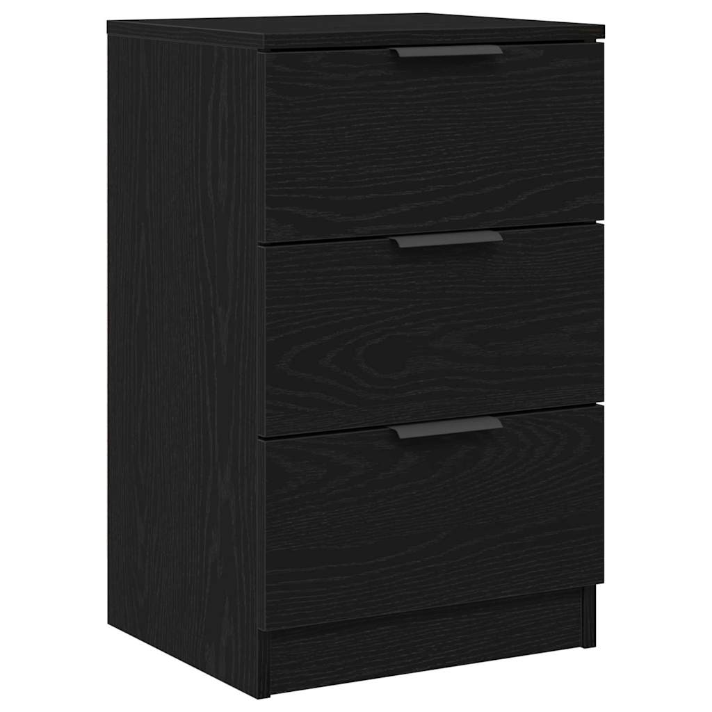 Armadio Da Notte Con Cassetto 2 Pcs Rovere Nero 40 X 65 X 65 cm - Image 6