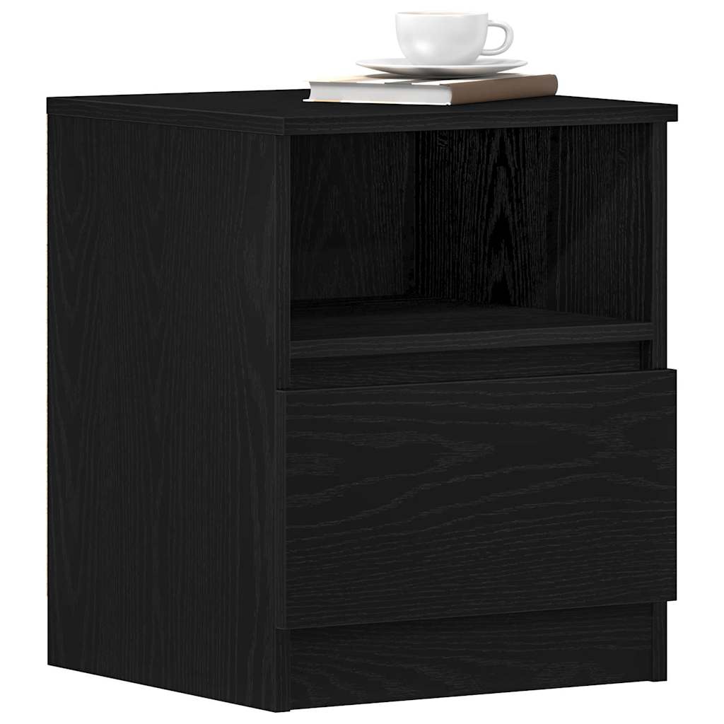 Armadio Da Notte Con Cassetto 2 Pcs Rovere Nero 40 X 40 X 50 cm - Image 3