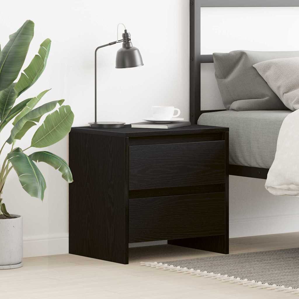 Armadio Da Notte Con Cassetto Rovere Nero 45 X 34 X 44.5 cm